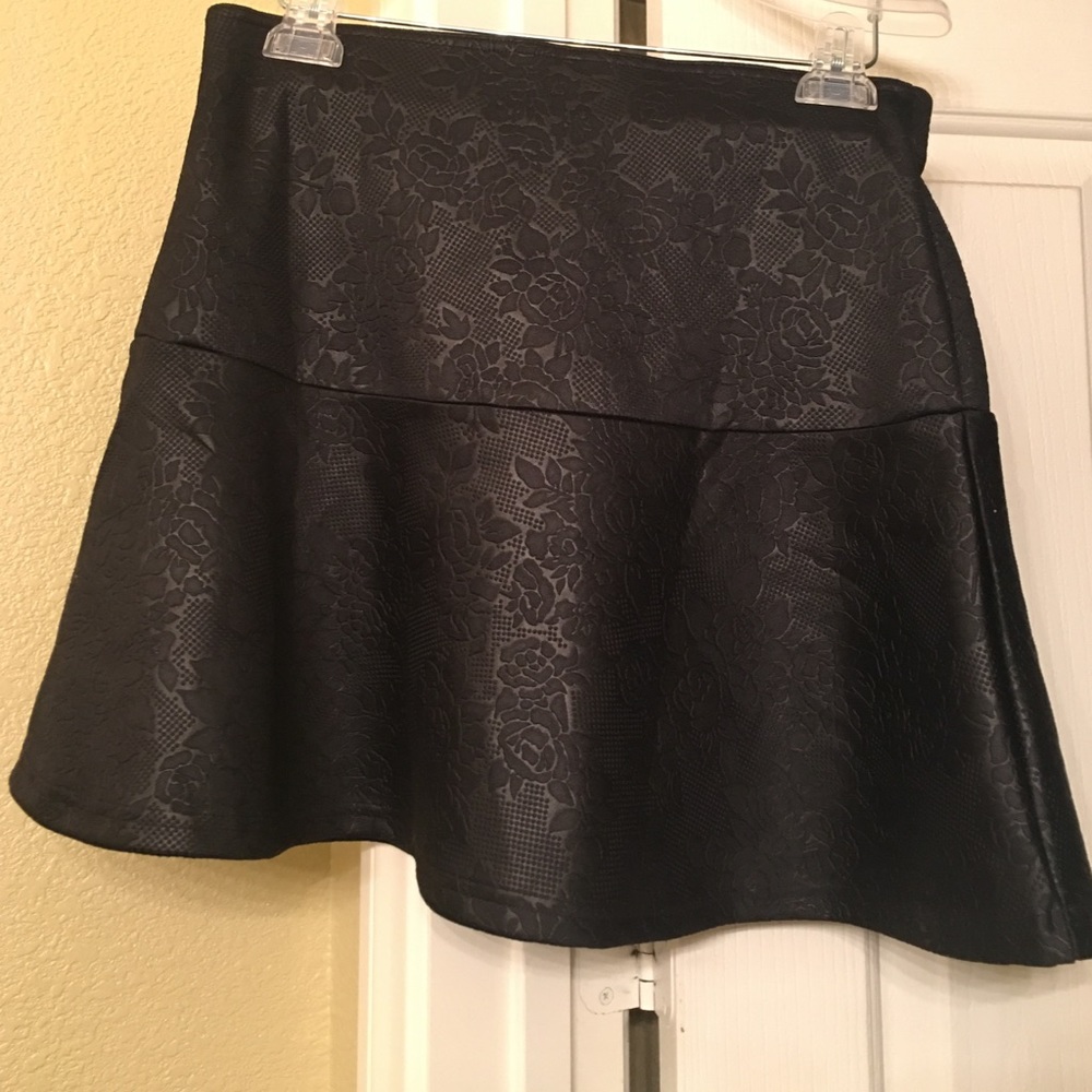 Black Floral Skirt by Frenchi Sz Medium